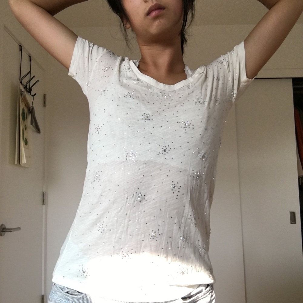 star studded white tee